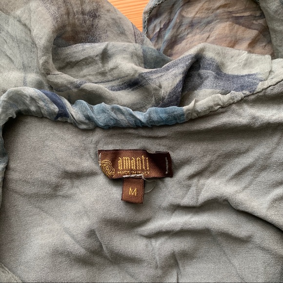 Amanti Silk Top Boat Neck Blouse, Made in Italy - Picture 4 of 5